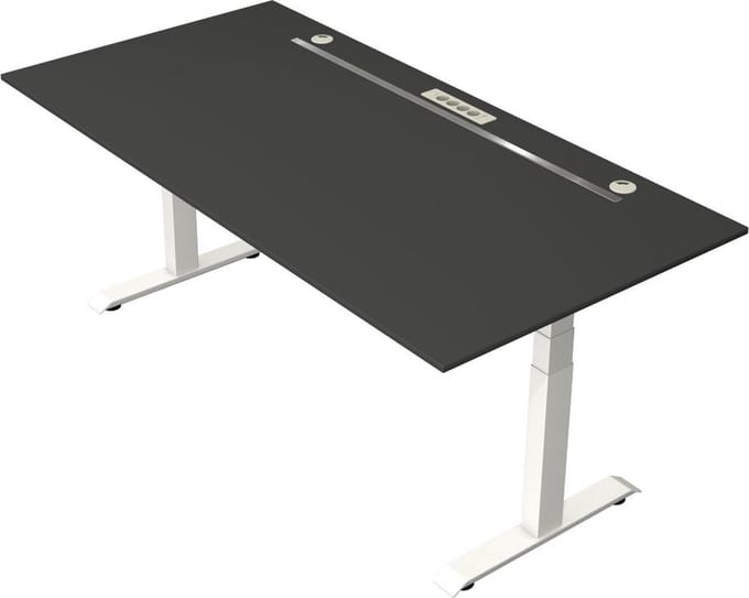 Kerkmann - Zit sta bureau Move Boost 4 - 200x100cm - antraciet-wit