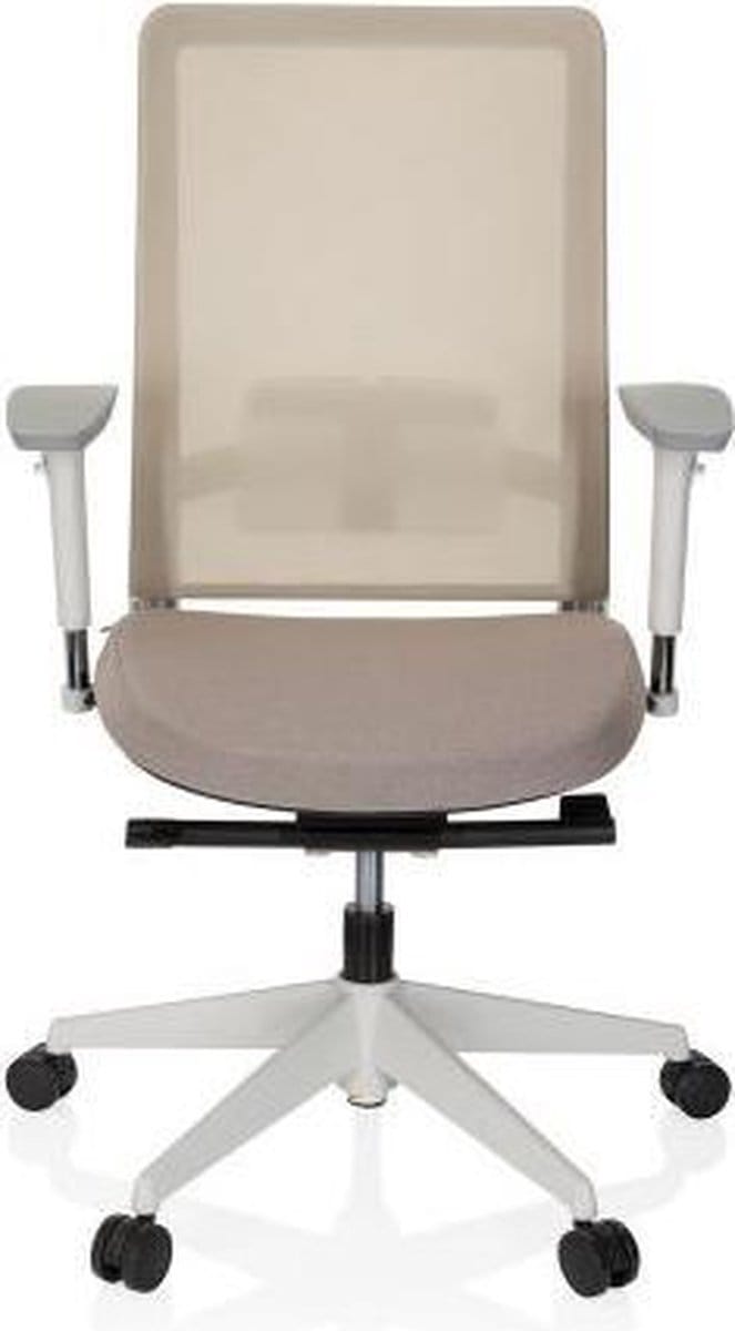hjh OFFICE Pure White - Professionele bureaustoel - Beige - stof / netstof