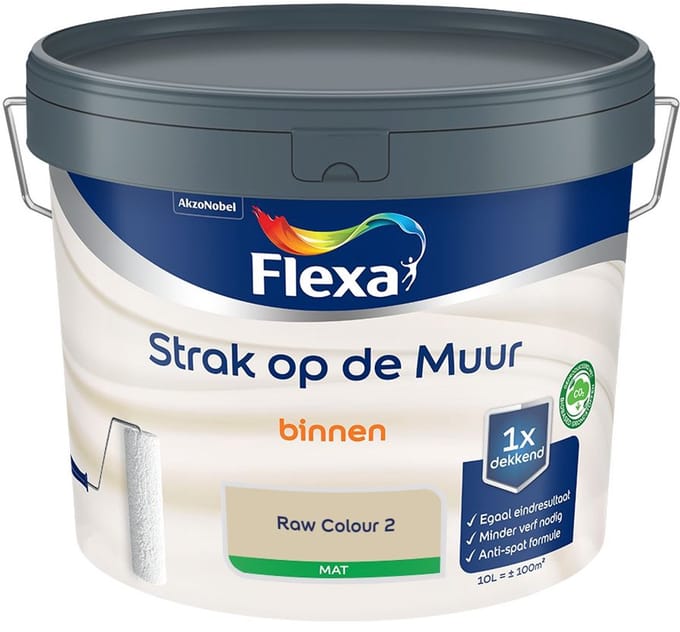Flexa - Strak Op De Muur Binnen Mat - Raw Colour 2 - Mengverf - 10 L