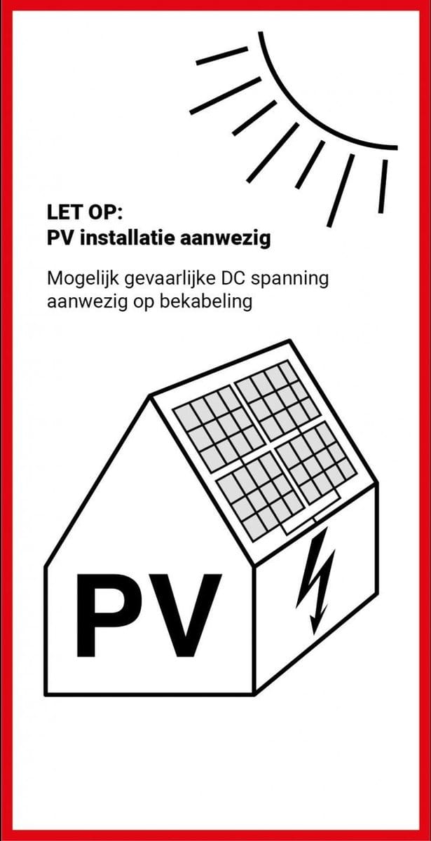 PV sticker meterkast 100 x 50 mm