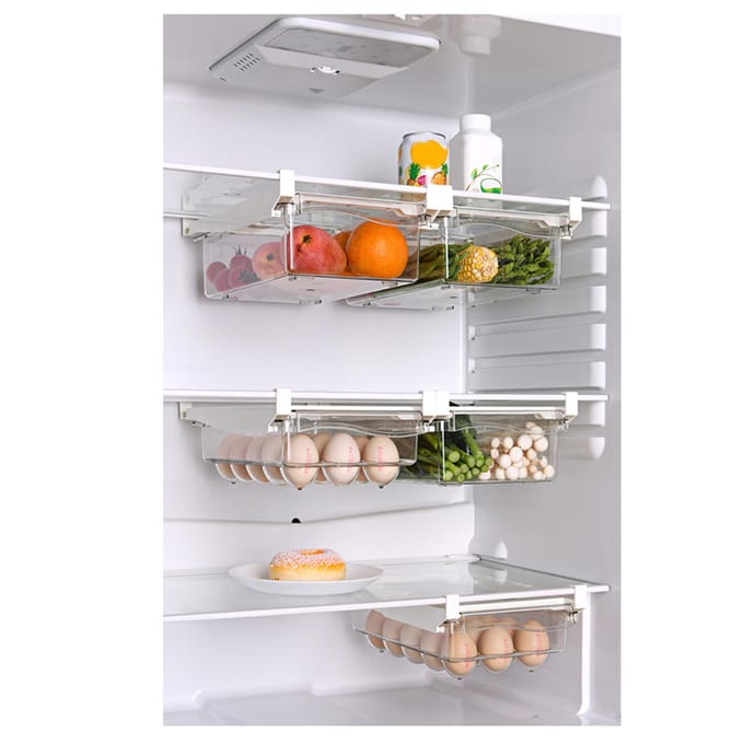 Koelkast Opbergbak Multifunctionele Koelkast Lade Organizer voor Eten Keukenbenodigdheden white