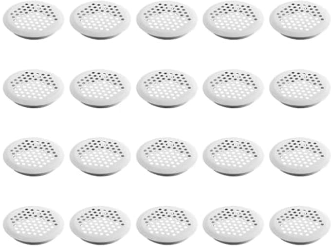 20 Stuks Ventilatieroosters 53 mm - Circulaire Witte Ventilatiecovers voor Kasten