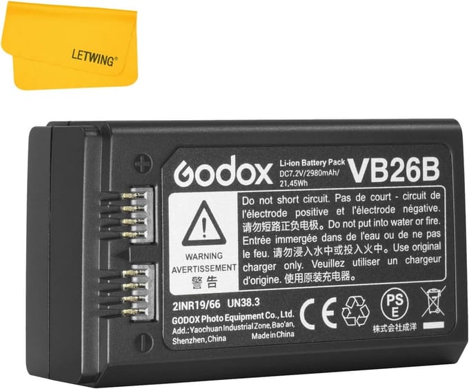 Lithium Batterij VB26 Compatibel met V1 Round Flash en V860II Flitsers