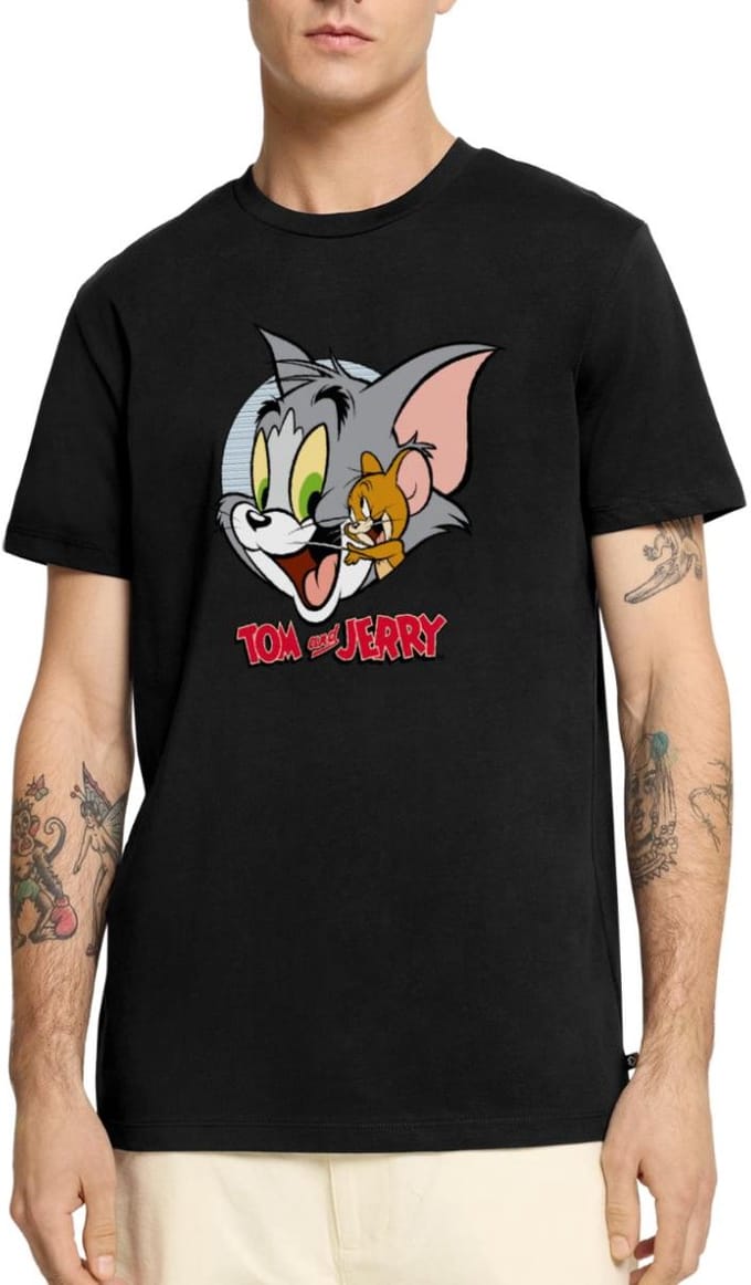 Tom En Jerry Knuffelig Premium T Shirt Heren