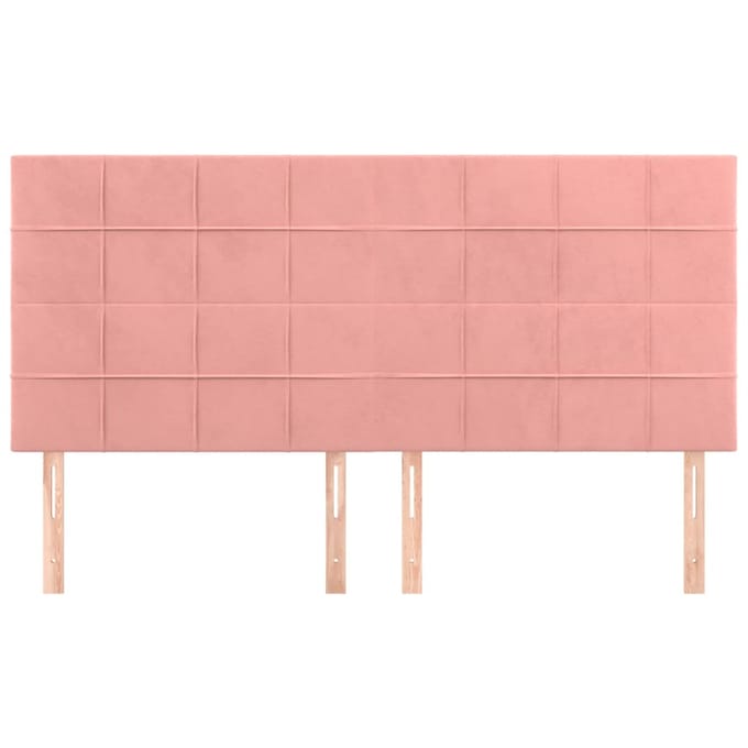 vidaXL - Hoofdbord - roze - 160x5x118/128 - cm - fluweel
