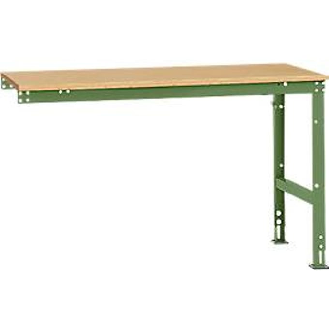 Manuflex aanbouwtafel UNIVERSAL Standaard, 1500 x 800 mm, multiplex natuur, resedagroen
