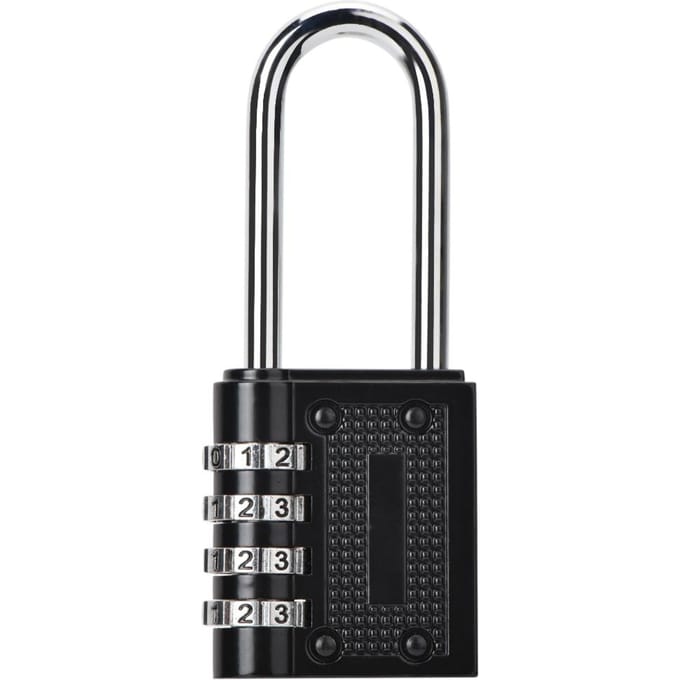 4-cijferig combinatie hangslot met code voor deur, raam, kast, koffer black