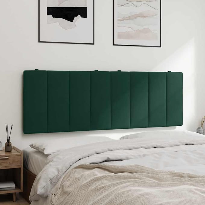 vidaXL - Hoofdbordkussen - "Hanko" - 120 - cm - fluweel - donkergroen