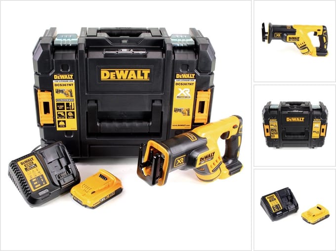 DeWalt DCS 367 D1 accu-reciprozaag 18V Brushless + 1x oplaadbare accu 2.0Ah + lader + TSTAK