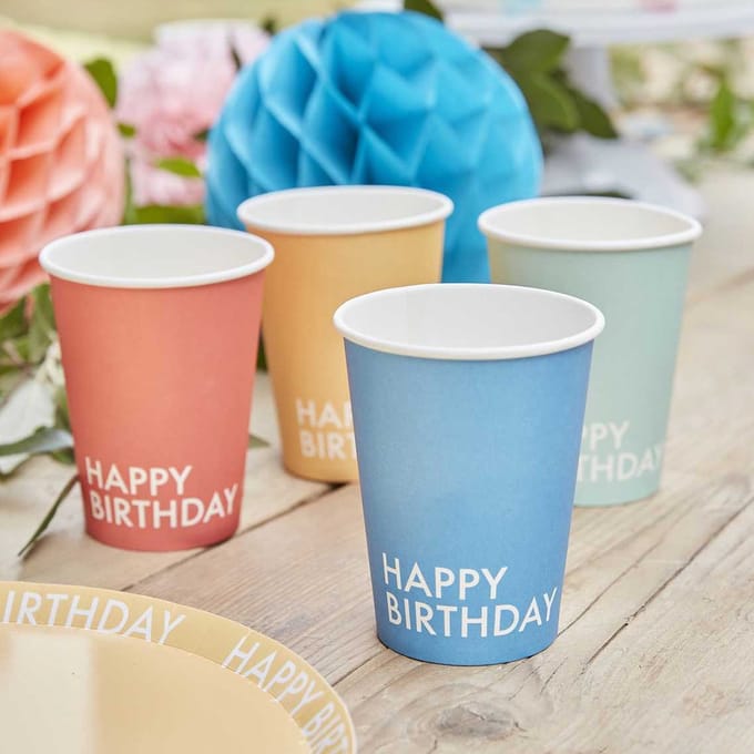 Ginger Ray - Ginger Ray - Eco bekers Happy Birthday