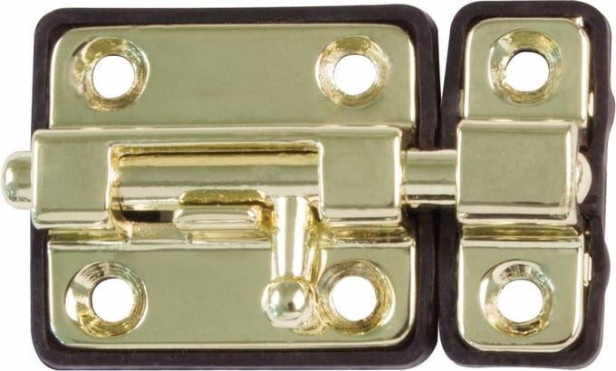 AMIG schuifslot/plaatgrendel - zamak - 3.5cm - messing - incl schroeven - deur - raam