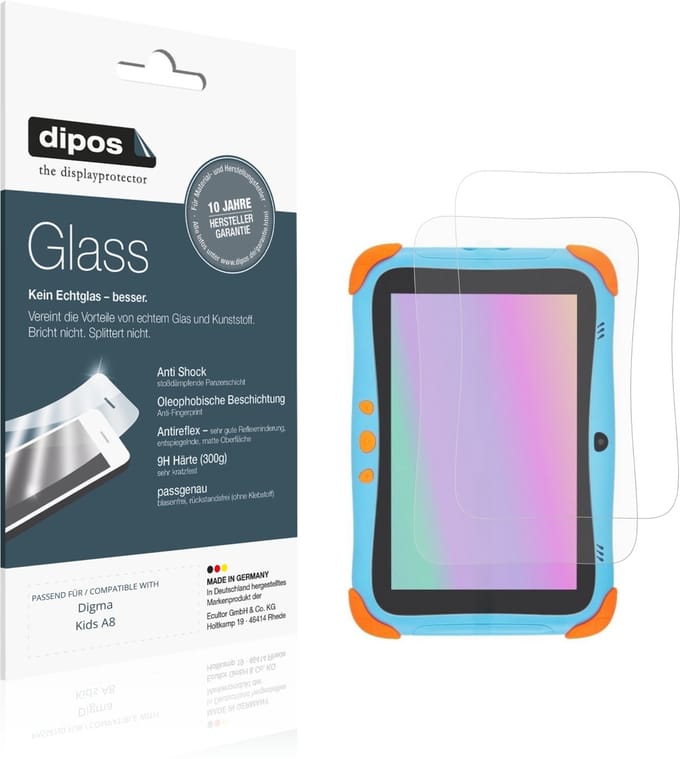 dipos – 2x Matte Pantserfolie geschikt voor Digma Kids A8 | 9H Screenprotector