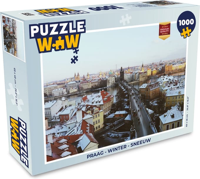 Puzzel Praag - Winter - Sneeuw - Legpuzzel - Puzzel 1000 stukjes volwassenen
