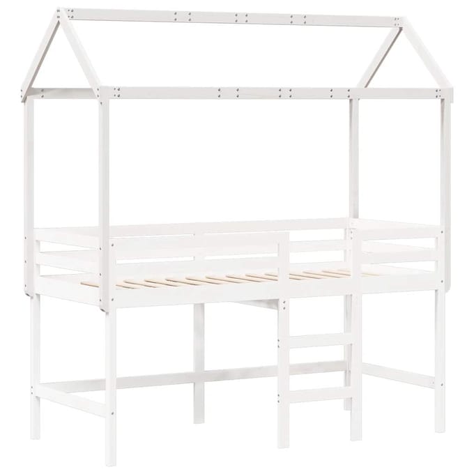 vidaXL - Kinderbedhuisje - 207x95,5x159 - cm - massief - grenenhout - wit
