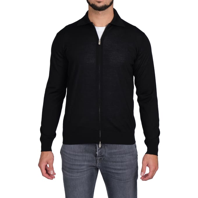 Filintrama - Fullzip Polo L.merino FB1ML RM16R 990 NERO