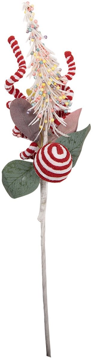 Clayre & Eef Kerstdecoratie 9x7x47 cm Wit Kunststof