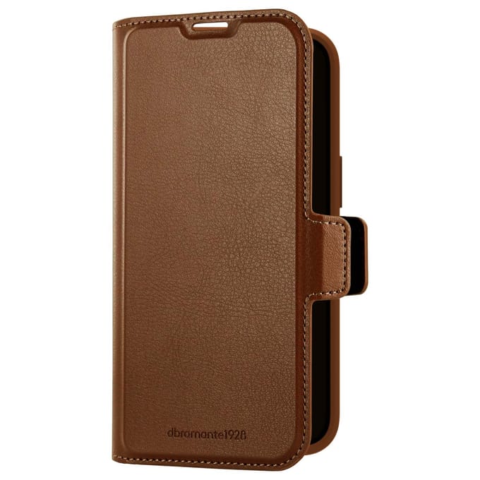 dbramante1928 Oslo Pro Bookcase geschikt voor Apple iPhone 17e / 16e - Dark Tan