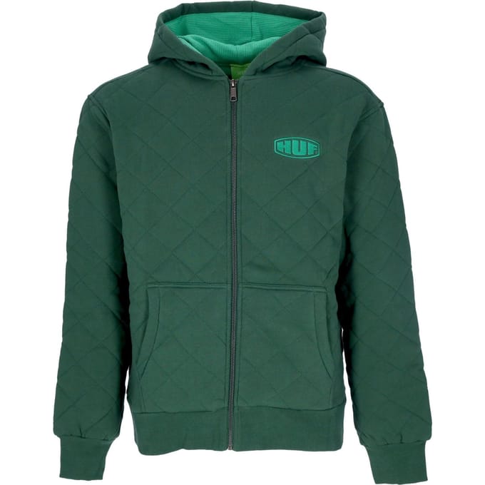 Workman gewatteerde herenhoodie met volledige ritssluiting, bosgroen