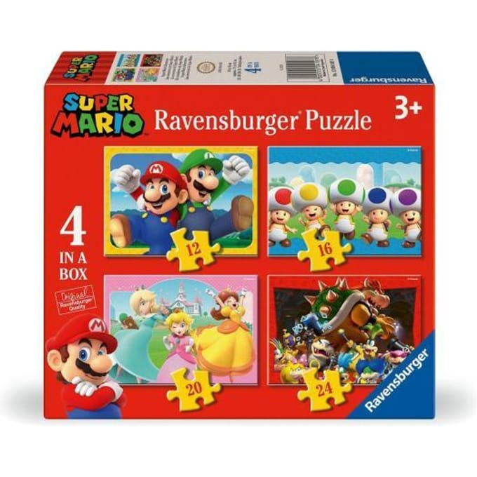 Ravensburger - Super Mario 4 in a Box - Puzzel - 4x49 Stukjes