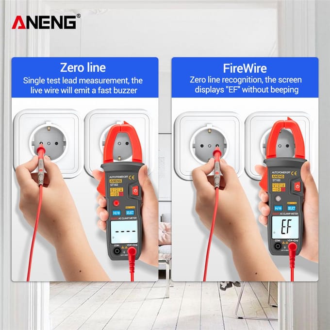 ANENG ST183 6000 telt digitale AC-stroomtang 600A automatische bereikmultimeter met