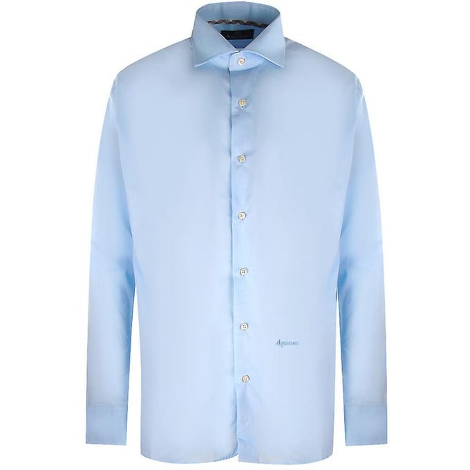 Aquascutum Heren Effen Lange Mouwen Overhemd (Lichtblauw)