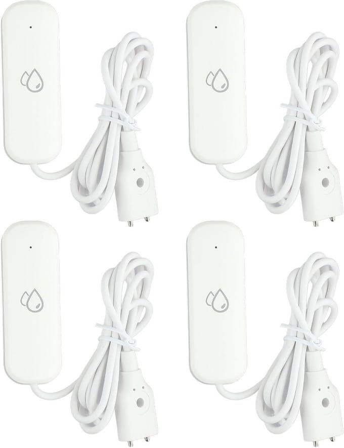 Water Alarm Sensor - Waterlek Detector - Huis Beveiligen - Directe Meldingen - 4 stuks - Zwart