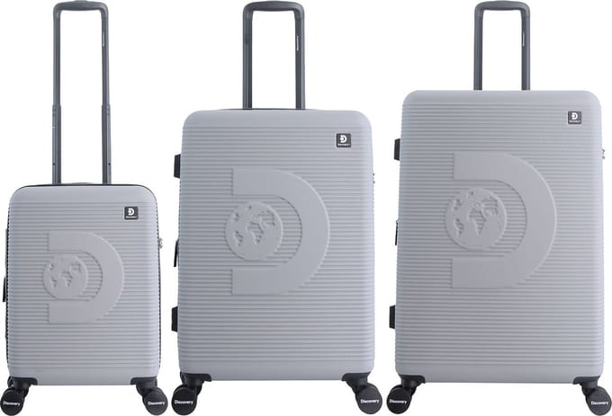 Discovery Eclipse Harde Koffer set / Trolley set / Reiskoffer set - (S/M/L) - Grijs - Grijs / Set