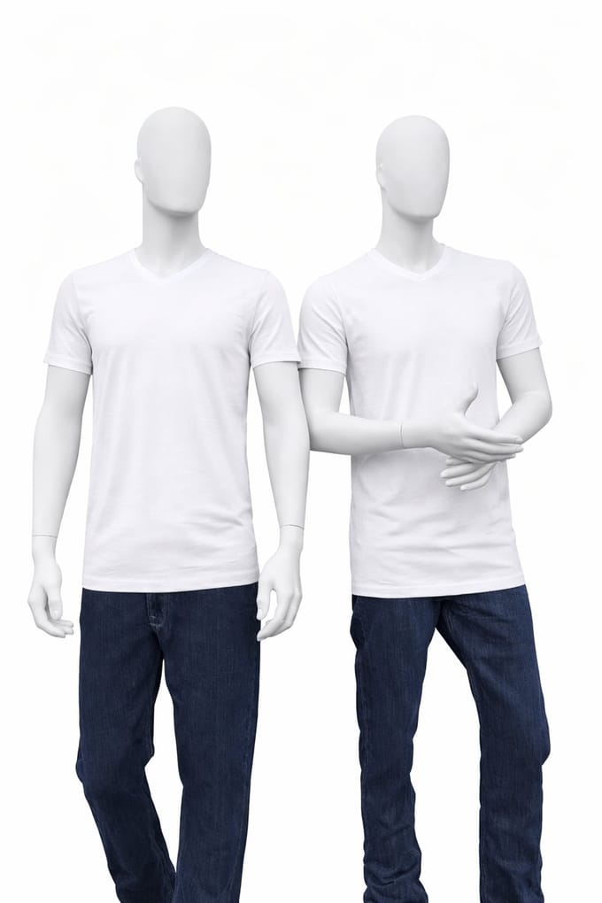RELAKZ - Lenzing Modal - Heren T-shirt - V-hals - Extra Lang - Wit - S - 2-pack