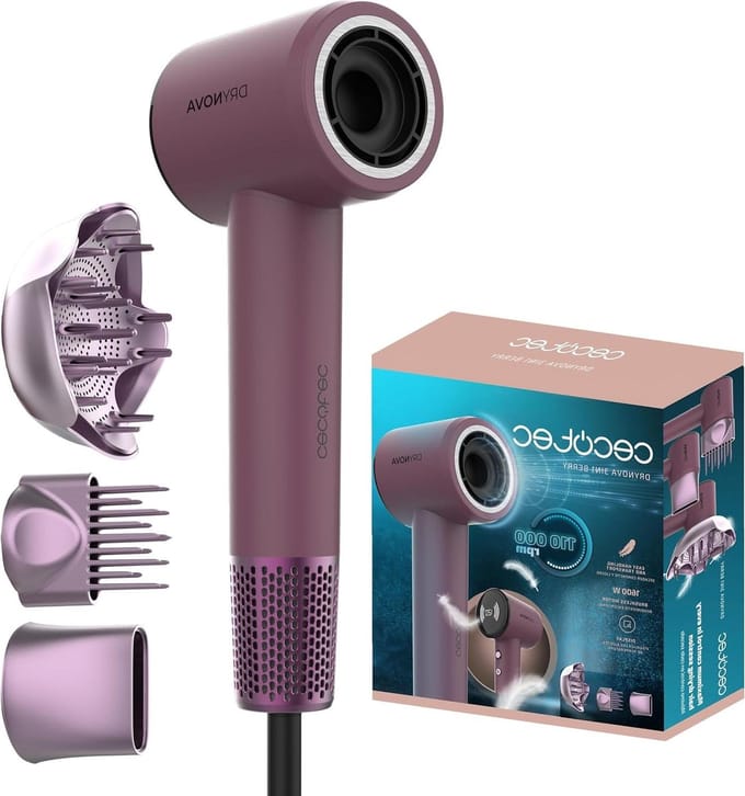 Haardroger - Föhn - Haar Stijlen - Borstelloze Motor - 1600W - Berry