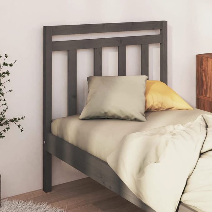 vidaXL - Hoofdbord - 96x4x100 - cm - massief - grenenhout - grijs