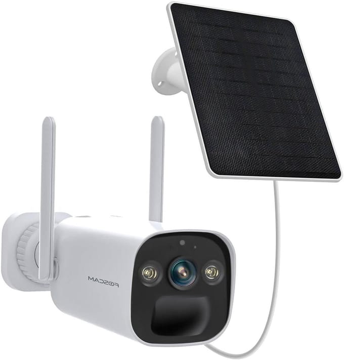 Beveiligingscamera - WLAN Camera - Huis Bewaken - Met Zonnepaneel - 2K Resolutie - Wit
