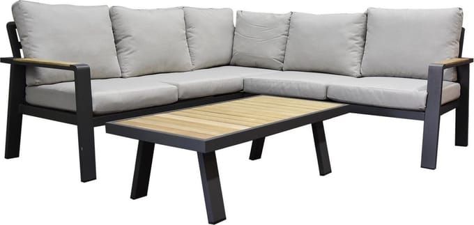 Lola hoek loungeset 4-delig aluminium antraciet