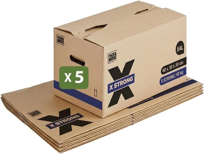 Verhuisdozen - Opslagdozen - Veilig Verhuizen - Extreem Sterk - 60x30x30 cm - Bruin