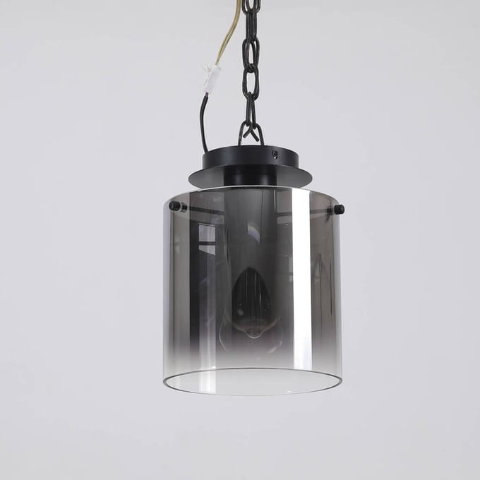 Searchlight Zweden hanglamp, 1-lamp, staal, glas, E27