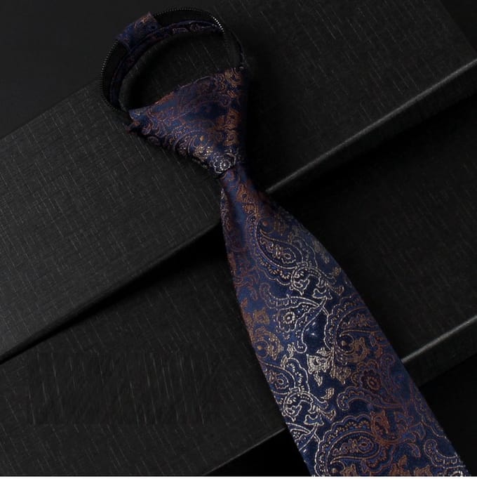 Knoopvrije Stropdas – Easy Tie – Ritssluiting – Stropdas – Paisley Dessin