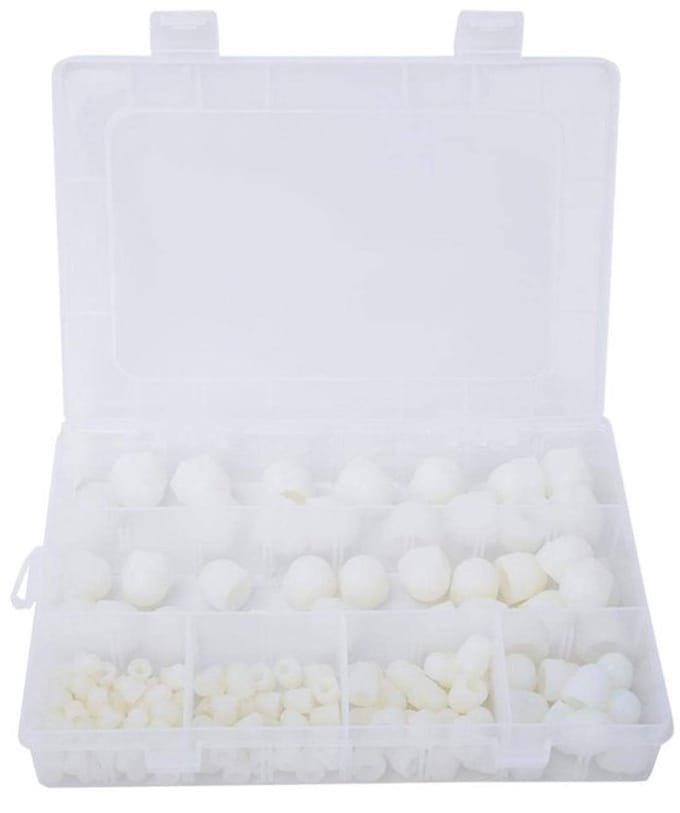 Allecto - Witte zeskantkappen - Zeskantboutkap - Rubber - Wit