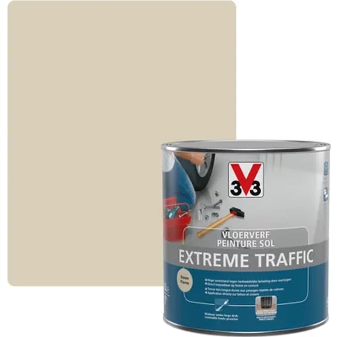V33 Vloerverf Extreme Traffic Steen Zijdeglans 500ml