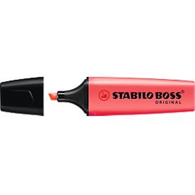 STABILO BOSS ORIGINAL - Markeerstift - Hoogste Kwaliteit - Rood - Doos 10 stuks
