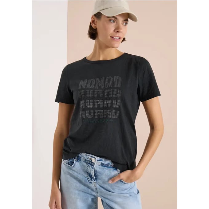 Shirt met korte mouwen in burnout-look