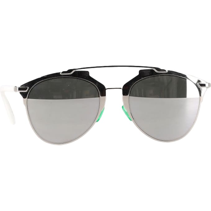 Dior Weerspiegelde Piloten Zonnebril in Zilver Metaal