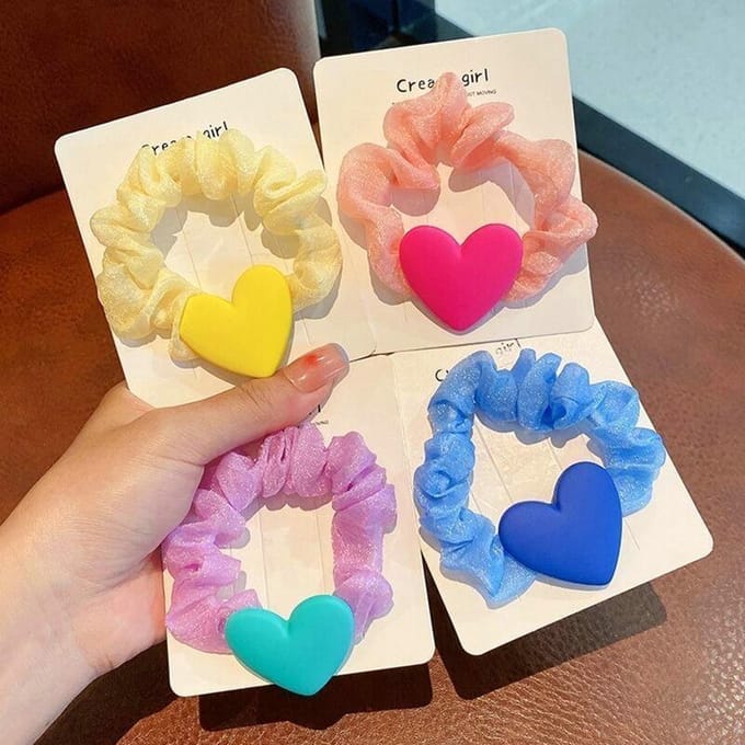 Effen Kleur Hart Elastische Chouchou Haarbanden Elastiekjes Vrouwen Meisjes Kinderen Haar Scrunchies Houder Haaraccessoires
