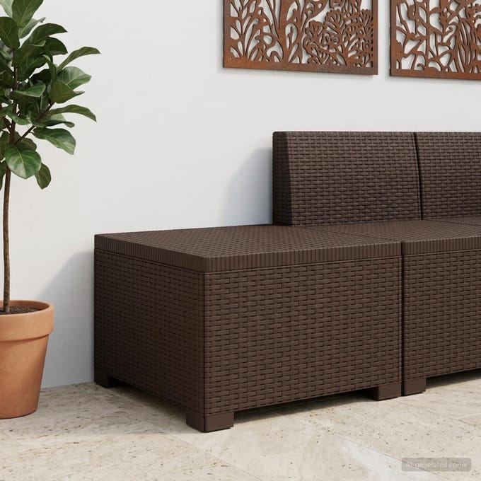 vidaXL - Eén-zits - Tuin - Sofa - Rieten - Look - PP - Bruin