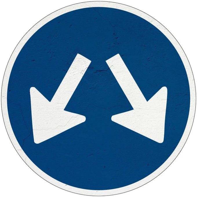 Beide kanten passeren bord - D3 | Sign Again materiaal | 30 cm