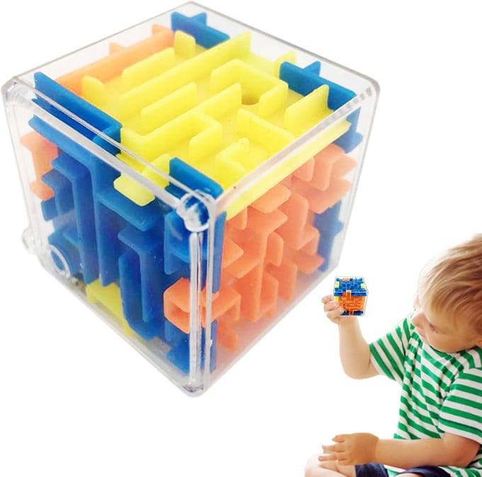 Kubus Labyrint - 3D Puzzelspel - Hersentraining - Roterende Kubus - 175 x 15 cm - Meerkleurig