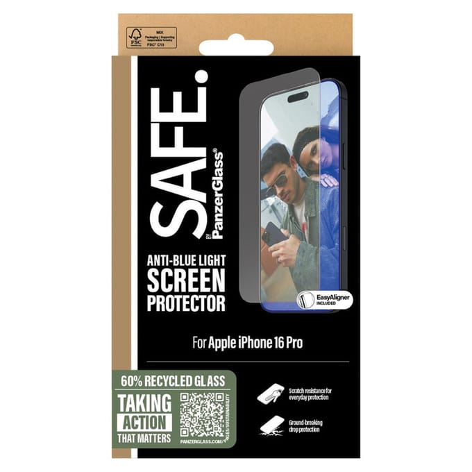 SAFE by PanzerGlass EyeScreenprotector Ultra Wide Fit met applicator geschikt voor Apple iPhone 16 Pro