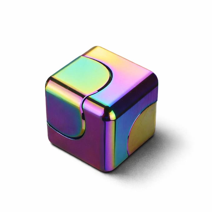 Fidget cube - Draaikubus - Fidget Toys - Sensorisch Speelgoed voor volwassenen - Metaal - Regenboog