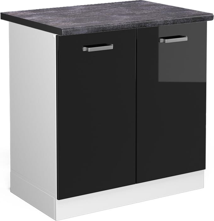Vicco R-Line Wastafelkast – 80 cm, WB Antraciet Zwart hoogglans
