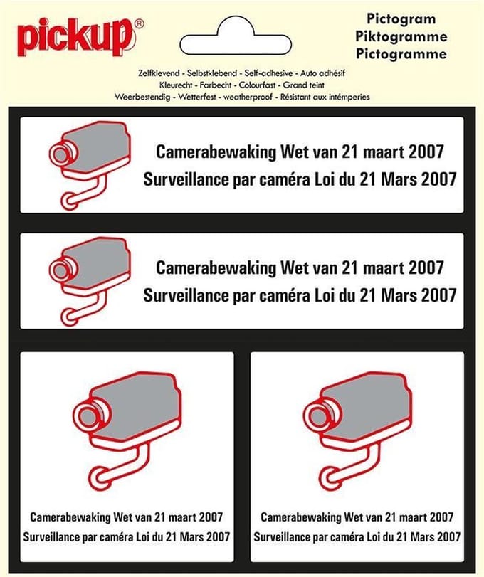 Pickup Pictogram 15x15 cm 4 op 1 - Camerabewaking Belgie