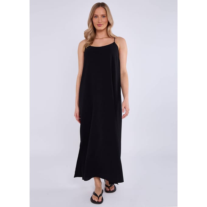 Zwarte oversized jurk met bandjes aan de achterkant