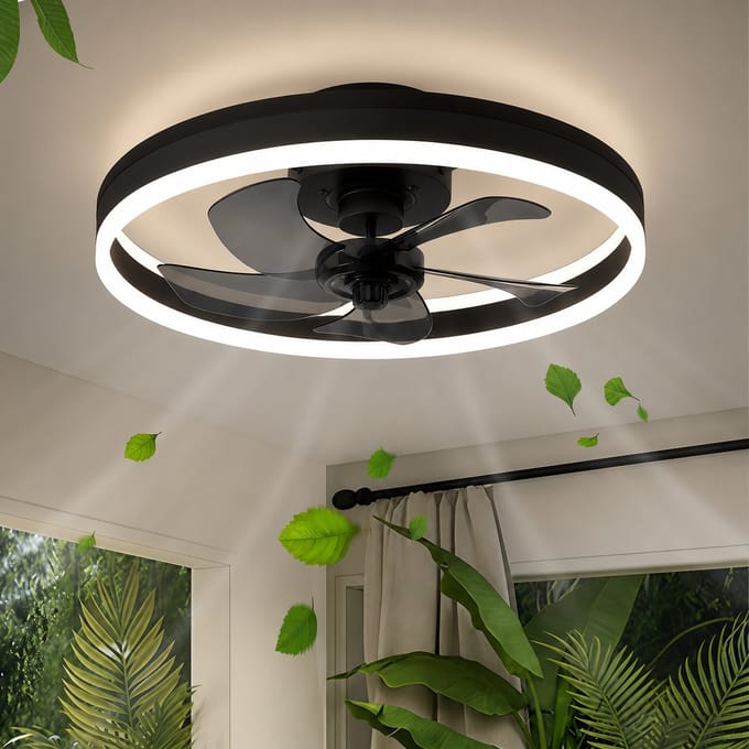 Plafondventilator met LED verlichting - Dimbaar en stille werking - Afstandsbediening inbegrepen